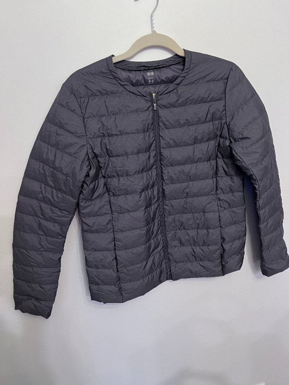 UNIQLO Ultra Light Down Compact Jacket Puffer Dark Gray Collarless Size L